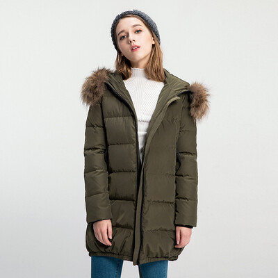 

Snow in the winter models down jacket female thick in the long raccoon fur collar warm jacket A1621YY172 big red | 1218