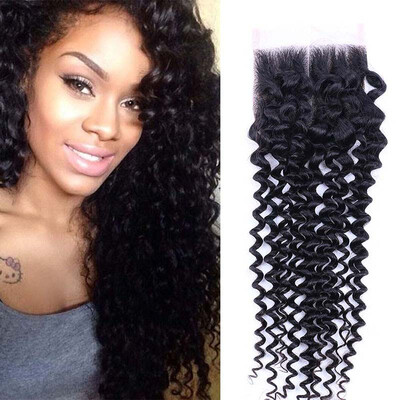 

Kinky Curly Virgin Hair 3 Bundles With Closure Indian Virgin Hair Bundle Deals 8A Grade Virgin Unprocessed Human Hair Extensions