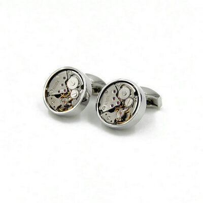 

Yoursfs Gear Punk Cufflinks Cool Cuff links Mens Gift Stainless metal Machine Through the time of mechanical movement Men Gift