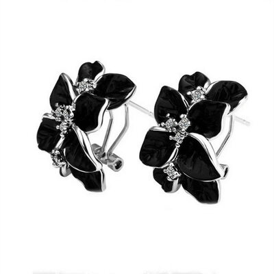 

Yoursfs® 18K Rose Gold Plated Blue Painting Flower Earring Используйте австрийские кристальные модные украшения