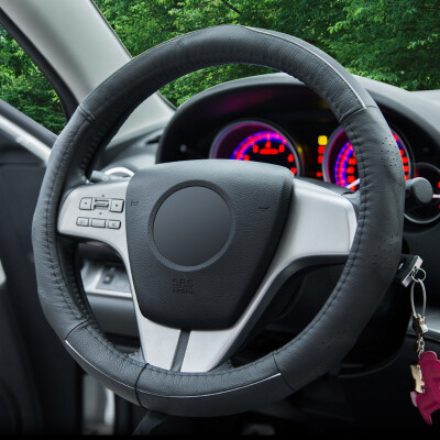 

YooCar car steering wheel cover leather car sets of four seasons general Kia K5 Ford wing tiger modern black moving medium black 8003