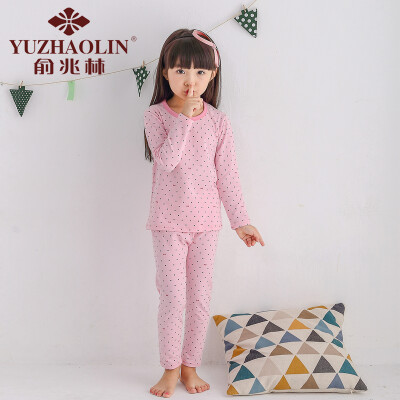 

Yu Zhaolin children&39s underwear Lycra cotton pajamas autumn clothes autumn pants suit YL16T1390 blue tavern 130 yards