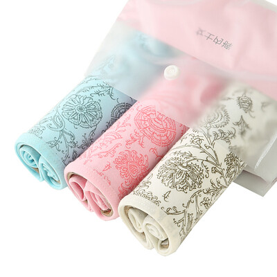 

Red bean ladies underwear 3 soft cotton printed waist sexy lace briefs combination of a 17090