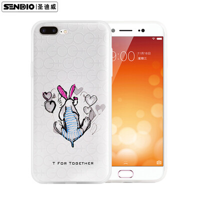 

Sendio Apple iPhone7 Plus Case Case 3D Stereo Relief TPU All-Inclusive Soft Shell Small Fresh Men & Women Small T Series Rabbit White