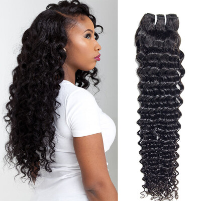 

3 Bundles Deep Wave Hair Indian Virgin Hair Bundle Deals 8A Grade Virgin Unprocessed Human Hair Extensions Virgin Deep Wave Hair