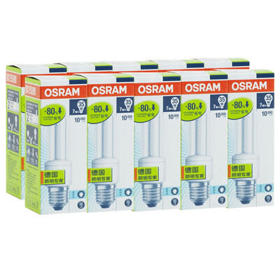 

Jingdong Supermarket] OSRAM OSRAM T3 standard energy-saving lamps 7W daylight E27 (ten loaded