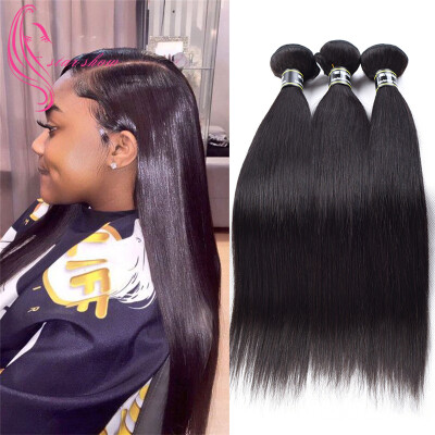 

7A Peruvian Virgin Straight Hair 3 Bundles Straight Hair Weave Extensions Unprocessed Human Hair Bundles 1B Color