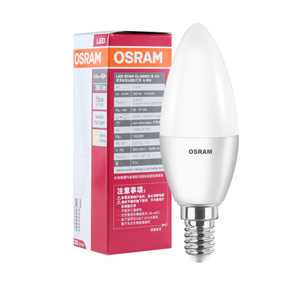 

Супермаркет] [Jingdong Osram (OSRAM) Светодиодная лампа матовое свечи 4.5W E14 теплые белые отверстия Хуан Гуан