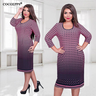 

COCOEPPS Autumn Winter women dress big size Women loose long dresses plus size dress Three Quarter casual dress L-6XL vestidos