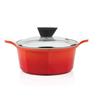 

【Jingdong Supermarket】 Neoflam Venn series of gravel ceramic coating soup pot anti-blistering boil pot non-stick pot induction cooker for EC-VE-C20I two-color orange 20CM