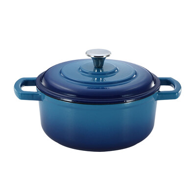

Jia Bai Tang pot enamel cast iron 22cm double ear soup pot induction cooker fire general blue JBJZ-22S