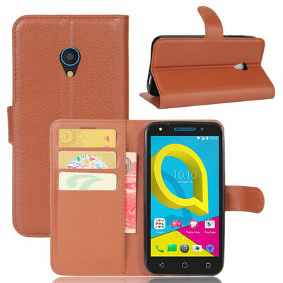 

GANGXUN Alcatel U5 Чехол из высококачественной кожи PU с флип-чехлом Kickstand Anti-shock Кошелек для Alcatel U5