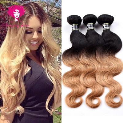 

Amazing Star Malaysian 3 Bundles Body Wave Ombre Hair Weave Ombre Virgin Hair Human Hair Extensions Body Wave Hair Bundles T1B/27