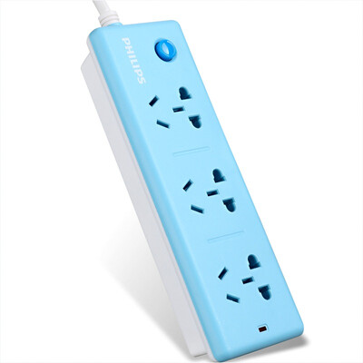 

Philips PHILIPS 3-hole 18 m socket plug-in plug-in board wiring board blue power socket board