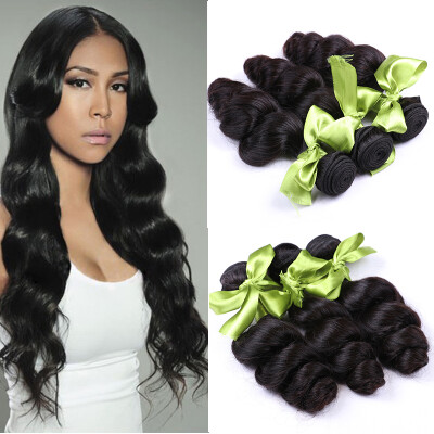 

9A Peruvian Virgin Hair 100% Human Hair Products Peruvian Loose Wave 4 Bundles Deals Peruvian Loose Weave Human Hair Extensions