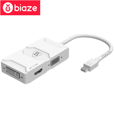 

BIAZE Mini DP очередь VGA / HDMI / DVI тройной конвертер 4K * 2K мини молнии адаптер Displayport интерфейс ZH8-4K