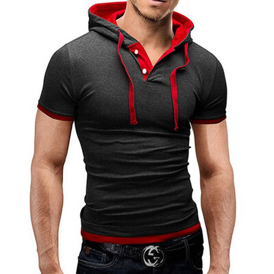 

Men'S T Shirt 2017 Summer Fashion Hooded Sling Short-Sleeved Tees Male T-Shirt Slim Male Tops 4XL