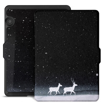 

Pottery fit Kindle 1499 version of the protective cover shell Kindle Voyage navigation dedicated painting dormant leather Linyuan snow deer