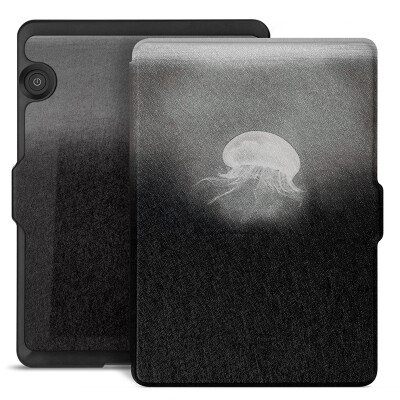 

Pottery fit Kindle 1499 version of the protective cover shell Kindle Voyage navigation dedicated painted dormant leather jellyfish