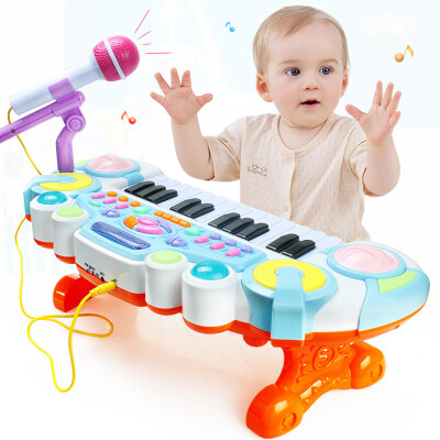 

Ao Zhihi AoZhiJia early childhood education puzzle children&39s organ with microphone toy multi-function music fun organ - blue CY-6032A