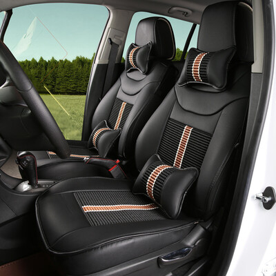 

Huashi jeep free man cushion free man seat cushion jeep all surrounded leather four seasons seat cushion modified free man special seat cover mesh luxury sports black
