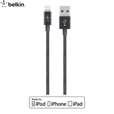

Belkin Apple MFi Certified Nylon Braided Charging Data Line Lightning Lightning Interface for iPhone7 Plus 6s Plus Black 12m