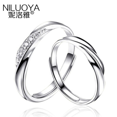 

Nirvana couple ring female woman S925 silver jewelry opening pair of ring male pair of live mouth Korean version of birthday gift