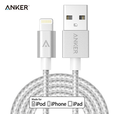 

Анкер MFi сертифицированного 7/6 / 5s Apple, кабель для передачи данных 0,9 м провода поддержки шнура нейлоновых черных сотового телефона зарядного устройство iPhone5 / 6с / 7 Plus / SE / Ipad airmini