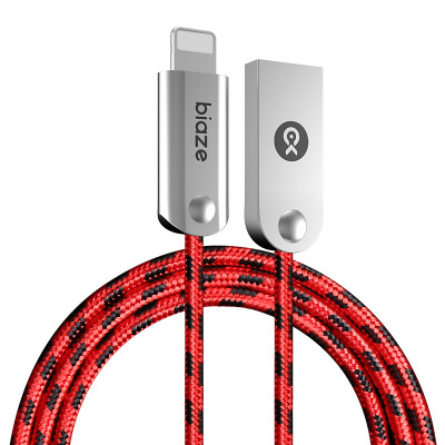 

BIAZE K13 Braided Zinc Alloy Apple 876 Data Cable 12m Red Mobile Phone Charger Power Cord iPhone6s 78 Plus X New iPad Air Mini