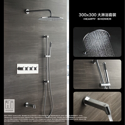 

HIDEEP Three function thermostatic shower set rain shower faucet