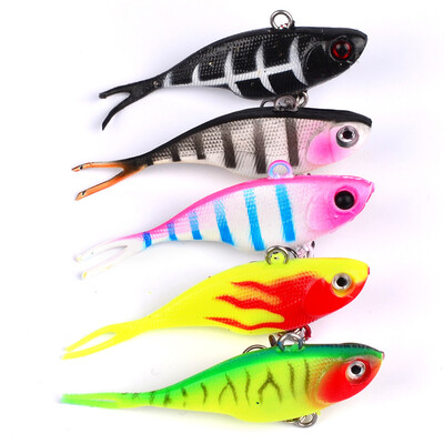 

2PC Soft Fishing Lures 6cm-2.36"/15g-0.53oz Soft Lead Bait 8# High Carbon Hook 5 Colors Silicon Wobblers Fishing Tackle