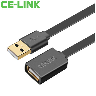 

CE-LINK 3873 USB2.0 удлинительная линия от мужчины до женщины 0,5 м AM / AF высокоскоростная передача данных удлинитель удлинительный кабель U диск мыши клавиатура удлинитель линия плоская линия черный