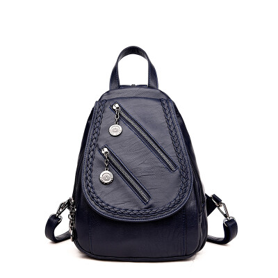 

Designer High Quality Genuine Leather Women Vintage Sheepskin Solid School Bags Mochilas Mujer 2017 Backpacks For Teenage Girls