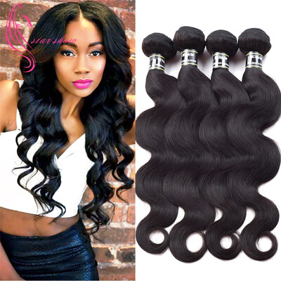 

7A Body Wave Перуанские волосы Virgin 4 Bundles Body Wave Расширения для наращивания волос Человеческие волосы Bundles 1B Color Soft and Bouncy Hair Piece