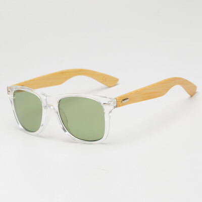 

Peekaboo Men Bamboo Sunglasses Women Transparent Clear Pink Blue Yellow Cheap Real Bamboo Wood Sun Glasses with UV400 Lens