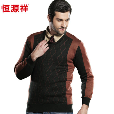 

Hengyuan Cheung thermal underwear men's jacquard thickening plus velvet underwear can be outside the business sweater set C section Army green (V-neck) XXL (180/105)