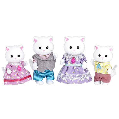 

Senbei children Japanese brand princess toys girl doll house simulation forest family spent every home flocking Doll dolls - Persian cat family SYFC52168