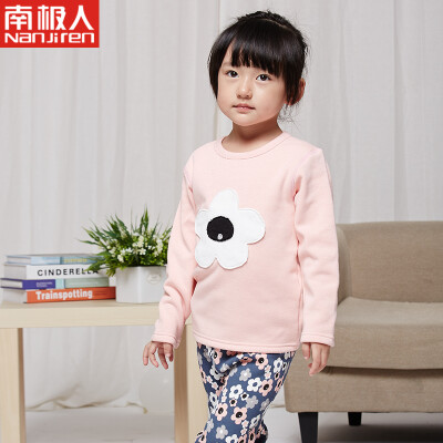 

Antarctic Nanjiren children underwear men&women autumn&winter warm underwear Qiuyi Qiutu suit sweet girl underwear suit - pink 150