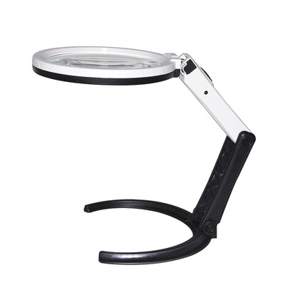 

MIXOUT Miute desktop handheld dual folding magnifier with LED lights can be connected to the power supply to read appreciation maintenance MX-T10