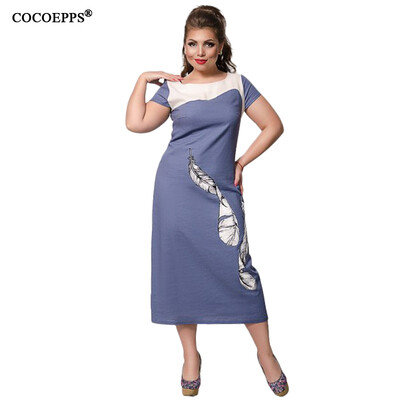 

COCOEPPS Women Patchwork Plus Size Dress 2017 Large Size Elegant Ladies Office Dresses Big Size Evening Vestidos Summer 5XL 6XL