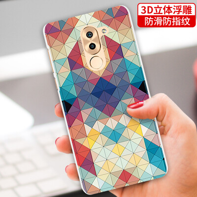 

YOMO Huawei glory play 6X phone shell mobile phone protection sets Huawei glory 6X phone shell embossed texture hard shell series mosaic