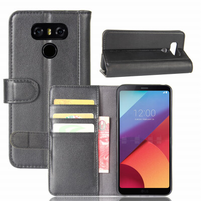 

GANGXUN LG G6 Case Genuine Leather Magnetic Flip Cover Kickstand Card Slot Wallet Pouch for LG G6