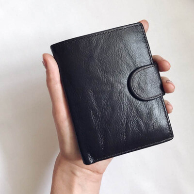 

DALFR Genuine Leather Wallets for Men Card Holder Male Short Wallet Cowhide Hasip Style Fashion Money Coin Purse for Men