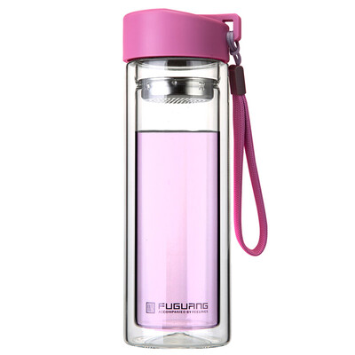 

Jingdong Supermarket] Fu Guang heat-resistant anti-hot portable hand cups men and women fashion transparent double glass grass green 280ml (G1311-280