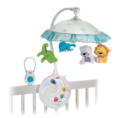 

Fisher educational toys cute animal bedside sound and light bed