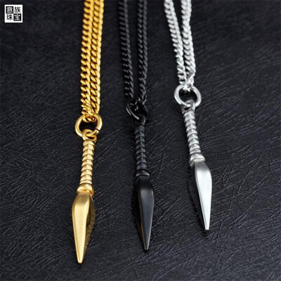 

Yi nationality titanium steel personality cool spearhead men's necklace