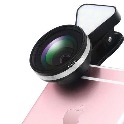 

Adventure LIEQI LQ-040 mobile phone lens wide-angle macro CPL polarizer three in one beauty self-timer fill light set Apple Huawei external camera silver