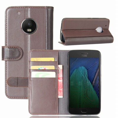 

GANGXUN Motorola Moto G5 Plus Case Genuine Leather Magnetic Flip Cover Kickstand Card Slot Wallet Pouch for Moto G5 Plus