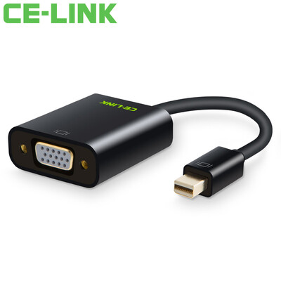 

CE-LINK Mini DP to VGA Adapter Mini Displayport Conversion Cable Apple MacBook Air Pro Lightning Interface Projector Black A1640