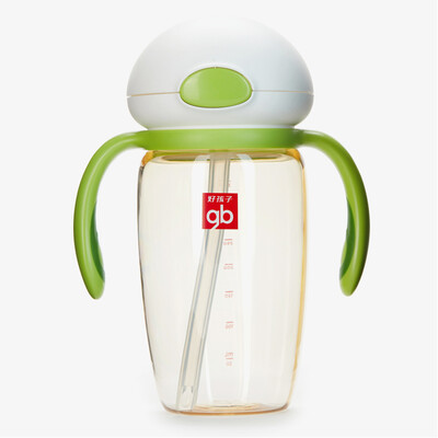 

Gb good child children cup baby cup ppsu training cup drinking cup straw cup with handle 9 months or more 350ml fruit green robot